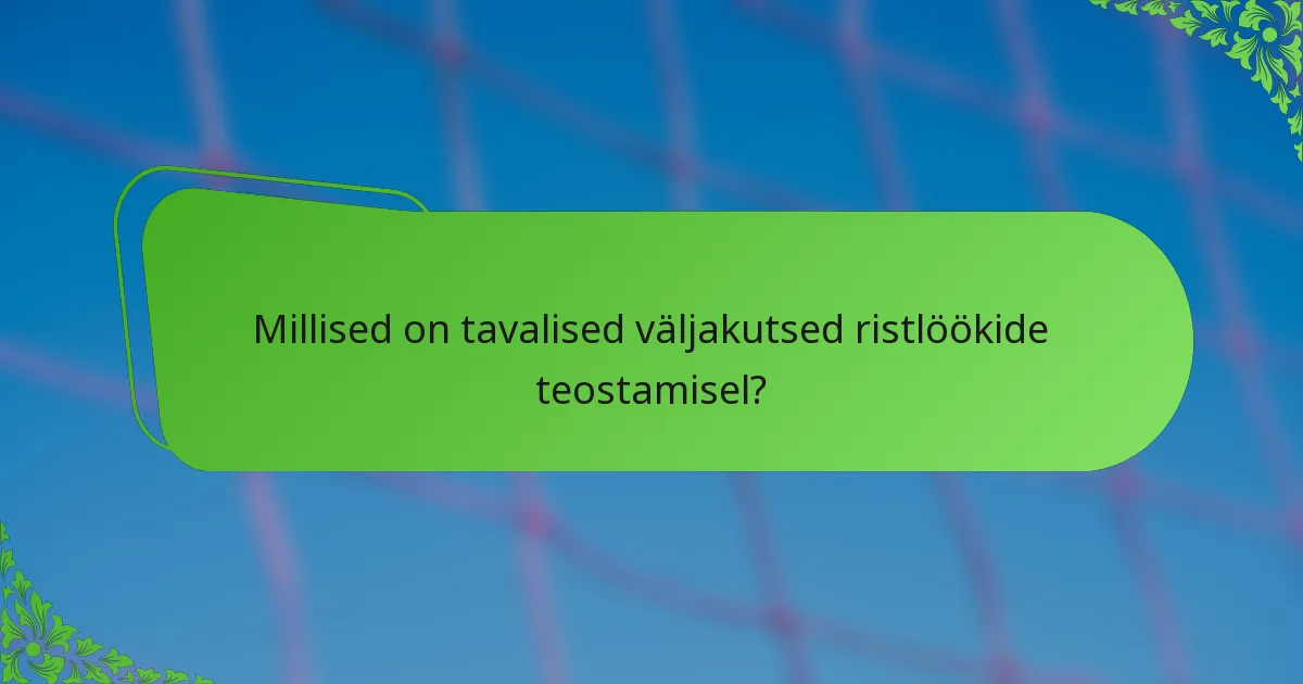 Millised on tavalised väljakutsed ristlöökide teostamisel?